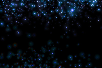 Bright blue sparkling particles. Background decoration.