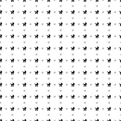 Square seamless background pattern from geometric shapes are different sizes and opacity. The pattern is evenly filled with black baby carriage symbols. Vector illustration on white background