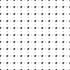 Square seamless background pattern from geometric shapes are different sizes and opacity. The pattern is evenly filled with black baby carriage symbols. Vector illustration on white background