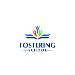 Fototapeta na wymiar Reach The Best Fostering School Logo Inspirations