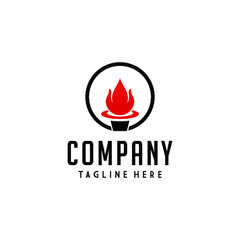 Simple Torch Light Symbol Logo Designs