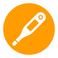 Electronic medical thermometer vector white glyph icon