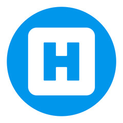 Fototapeta premium Hospital vector white glyph icon. Medical sign