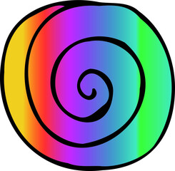 Rainbow swirl. Vector shape