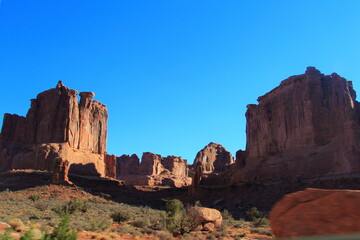 Fototapeta premium Utah - 09 03 2012: The street that cross the desert in Utah 