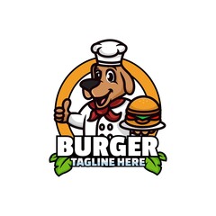 Naklejka premium Vector Logo Illustration Burger Simple Mascot Style.