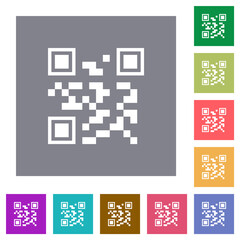 QR code square flat icons