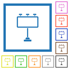 Billboard with reflectors flat framed icons