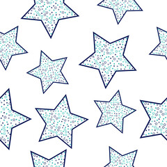 Stars seamless pattern. Design for fabric, wrapping paper, background, wallpaper. Vector.