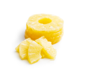 Canned sliced pineapple fruit