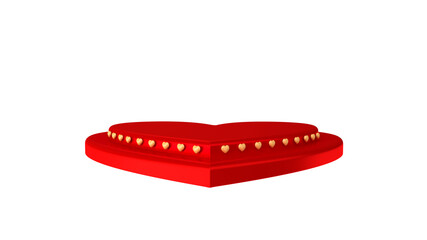 3D Label for Valentine's Day in Brazil. Valentine's day label with hearts with white background. 3d illustration