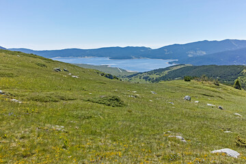 Obraz premium landscape with Belmeken Reservoir, Rila mountain, Bulgaria