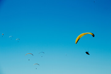 paragliding in the sky
