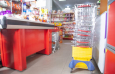 Abstract background blurred photo in supermarket.
