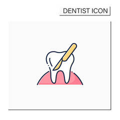 Oral surgery color icon. Diagnosis and surgical and adjunctive treatment of issues such as injuries, defects, or diseases. Healthcare concept. Isolated vector illustration