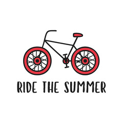 Vector logo of red bicycle