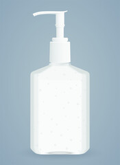 Hand Sanitizer Vector Graphic Fully Scalable Plain No Label Clear Bubbles Dispenser Realistic