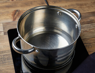 kettle of water on electric induction hob