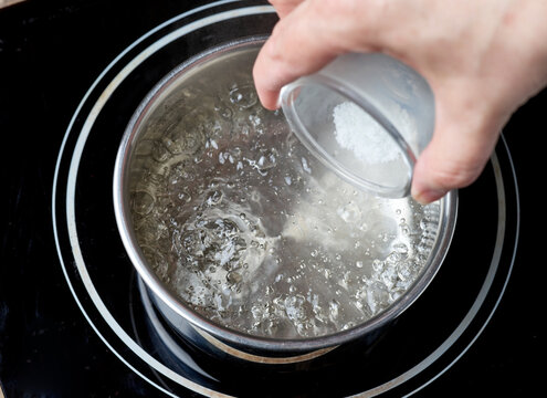 Salt Is Added To Boiling Water