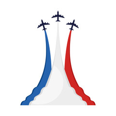 Airplanes with french flag icon