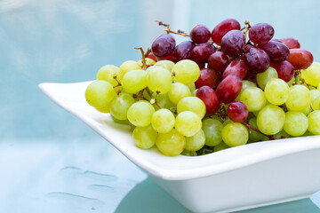 white grapes on a plate
