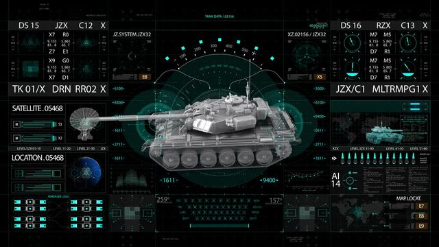 Military tank HUD interface Screen