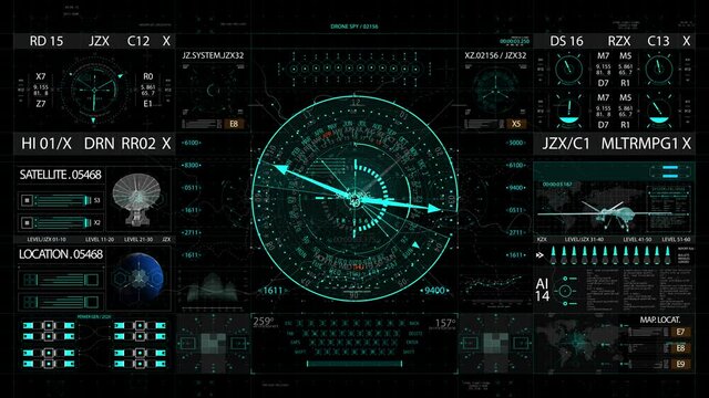 Military radar HUD interface Screen
