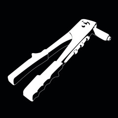 rivet gun on black background