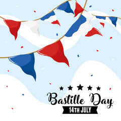 Happy bastille day banner pennant