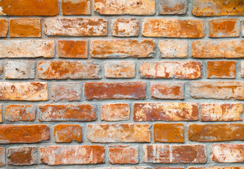 Texture of an old damaged brick wall