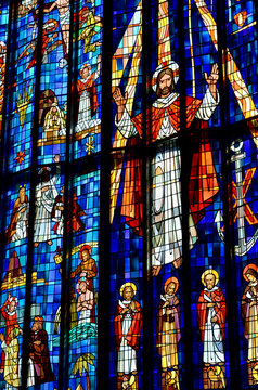 Stained Glass Window At Cathedral Church Of St. Andrew , Honolulu Hawaii