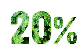 20 percent discount on promotion on white banner. Summer or spring sales.