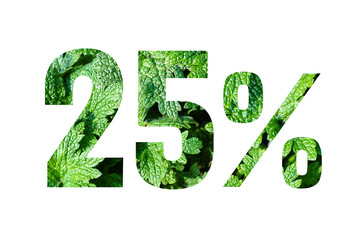 25 percent discount on promotion on white banner. Summer or spring sales.