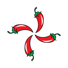 Red hot natural chili icon vector Illustration