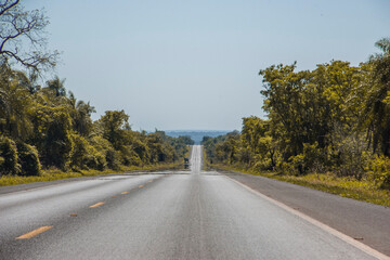 Fototapeta premium Well-maintained asphalt road in rural area
