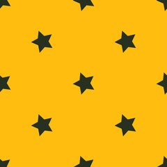 Obraz premium black stars on a yellow background. vector seamless illustration. print on print or clothes