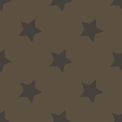grey stars on a brown background. vector seamless illustration. print on print or clothes