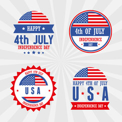 Independence day banners icon set