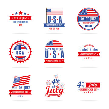 Independence day banners symbol collection
