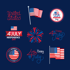 Independence day icon collection