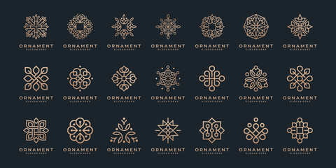 Floral ornament logo and icon set. Abstract beauty flower logo design collection. - obrazy, fototapety, plakaty