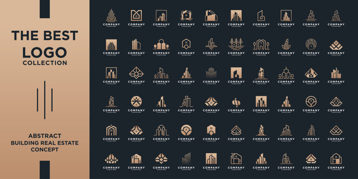 Mega logo collection building real estate logo design elements. - Powered by Adobe