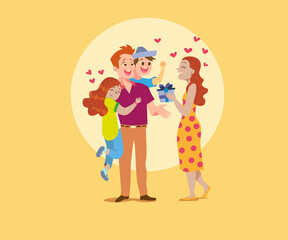 Fathers day card. Family love