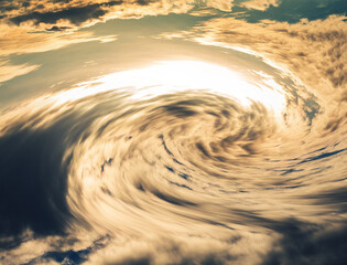 above the cyclone storm clouds