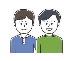 A loving LGBT couple. Vector illustration isolated on white background.