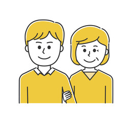 Happy couples with a large age gap. Vector illustration isolated on white background.