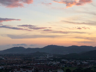 Rang hill viewpoint when sunset in Phuket island, Thailand.
