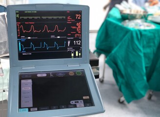 Intra aortic balloon pump (IABP) machine in operating room.