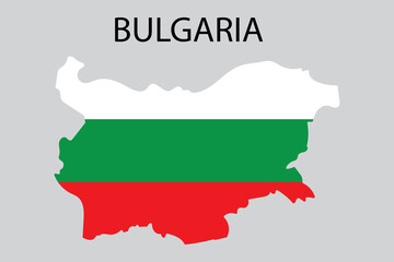 Bulgaria map flag, great design for any purposes. Europe map vector. Silhouette map. Vector illustration. Stock image.