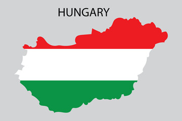 Obraz premium Hungary map flag for concept design. Travel concept. Vector illustration. Stock image.